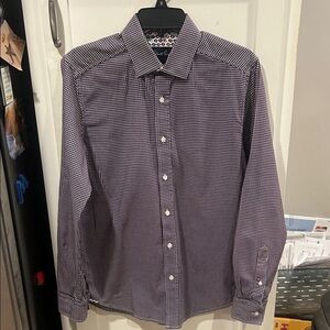 Robert Graham Purple and White Checkered Dress Shirt